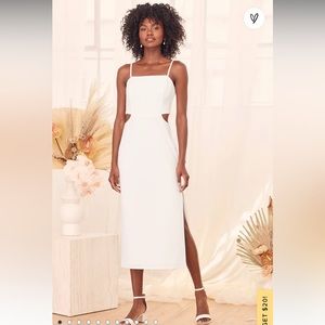 Lulu’s Only the Good Times White Cut-Out Dress Size M for Brides & Bachelorette
